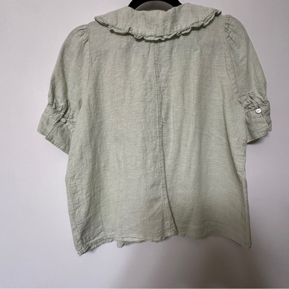 Madewell Frill Collar Puff Sleeve Blouse Size 6 - Picture 3 of 4